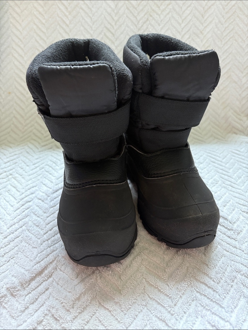 Kids Black Insulated Snow Boots